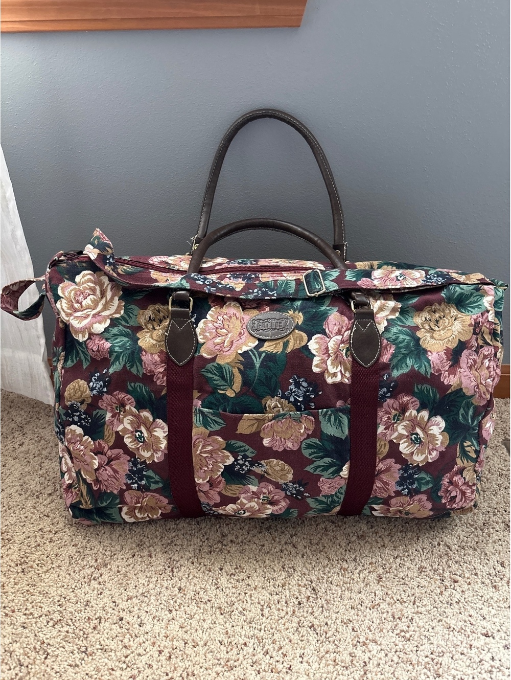 Vintage Gitano floral overnight tote duffle bag 90s